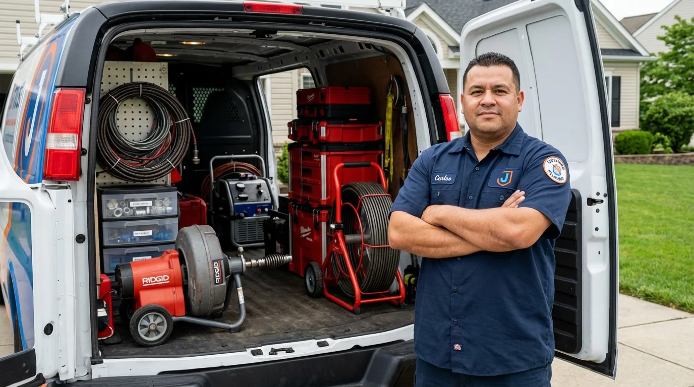 Professional drain cleaning equipment and Johns Plumbing LLC plumber in Inez